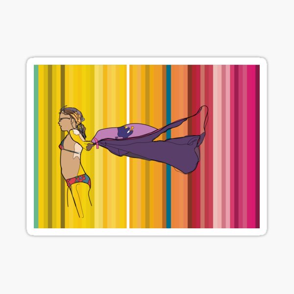 Beach girl with drape Sticker