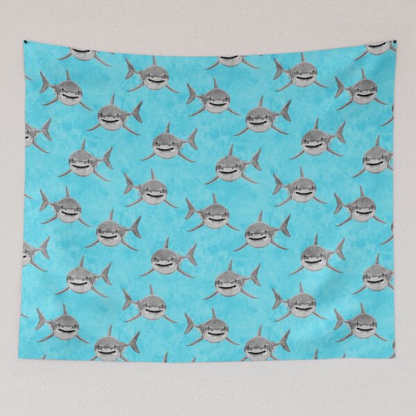 Item preview, Great White Sharks - teal designed and sold by littlearrow.