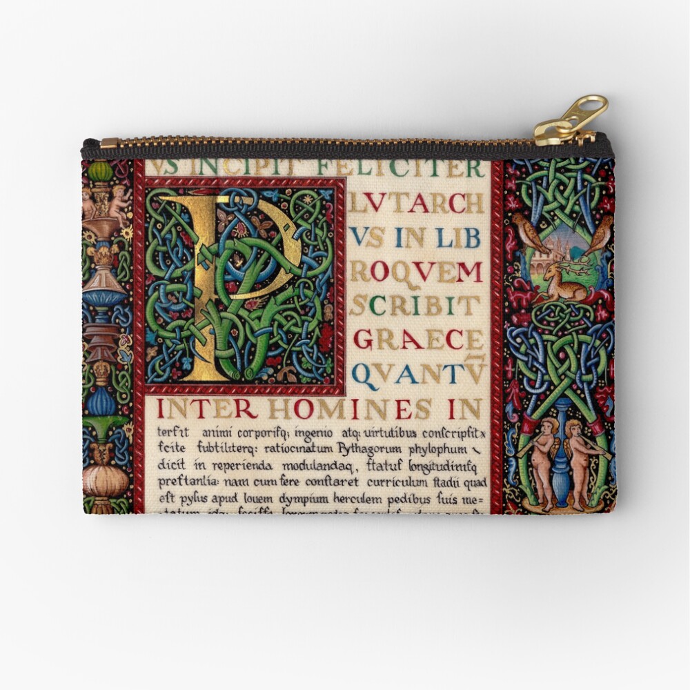 Renaissance manuscript Zipper Pouch