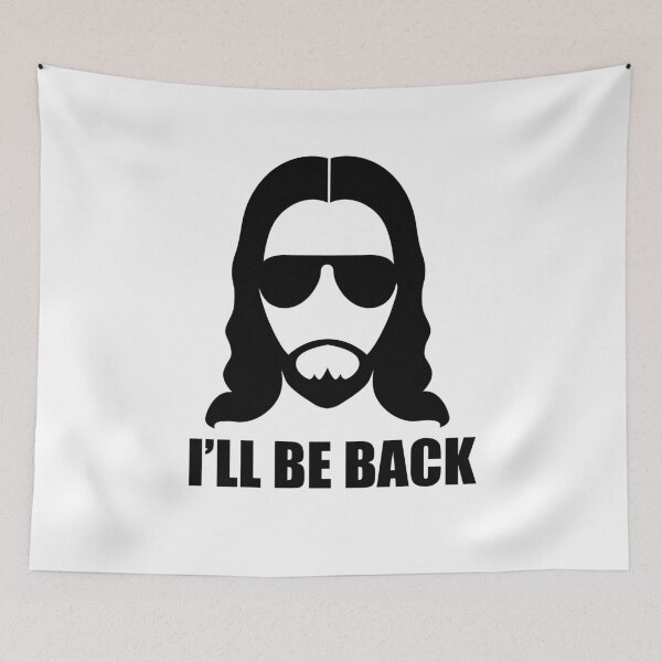 Item preview, ll be back Jesus Saying Grace  Christian Gifts  Christian  designed and sold by Logiamerch.