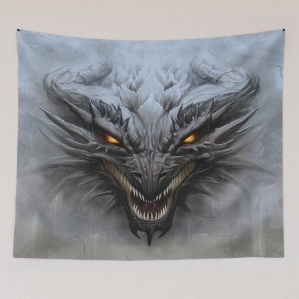 Item preview, Dragon head on gray stone background designed and sold by leen12 Art Designs Prints.