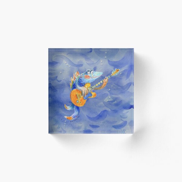 Famous underwater guitar player Acrylic Block