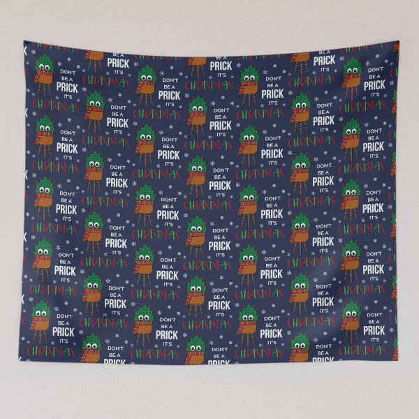 Item preview, Don't Be A Prick It's Christmas - Christmas Cactus With Scarf designed and sold by DreamCactus.