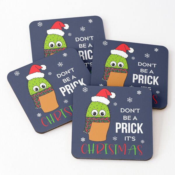Item preview, Don't Be A Prick It's Christmas - Cute Cactus With Christmas Scarf designed and sold by DreamCactus.