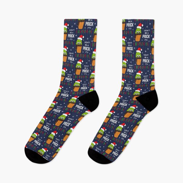 Item preview, Don't Be A Prick It's Christmas - Cute Cactus With Christmas Scarf designed and sold by DreamCactus.