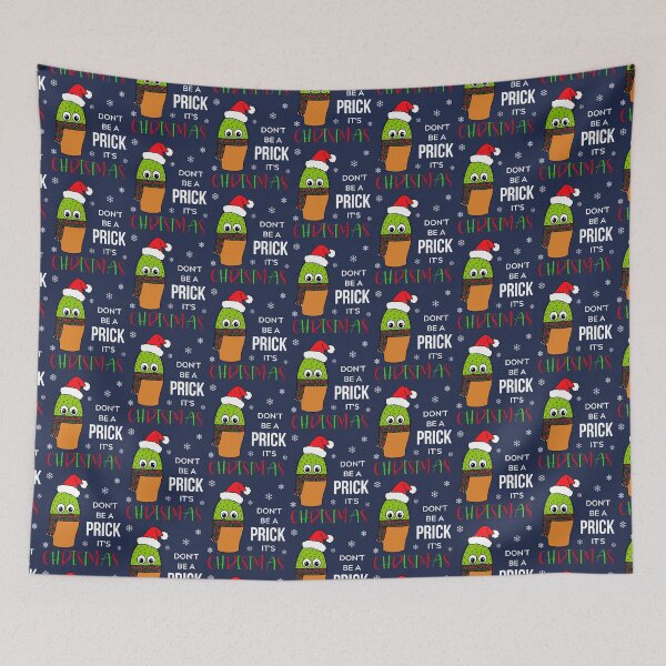 Item preview, Don't Be A Prick It's Christmas - Cute Cactus With Christmas Scarf designed and sold by DreamCactus.