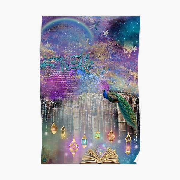 Whimsical Peacock Fantasy Art Poster