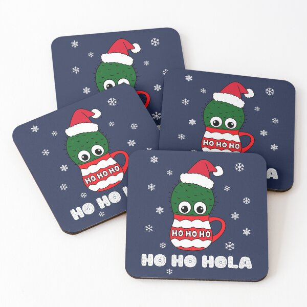 Artikelvorschau, Ho Ho Hola - Cactus With A Santa Hat In A Christmas Mug entworfen und verkauft von DreamCactus.