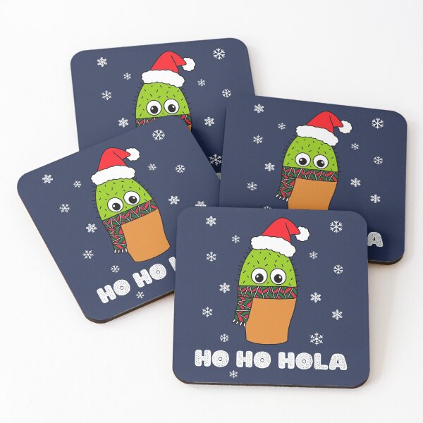 Item preview, Ho Ho Hola - Cute Cactus With Christmas Scarf designed and sold by DreamCactus.