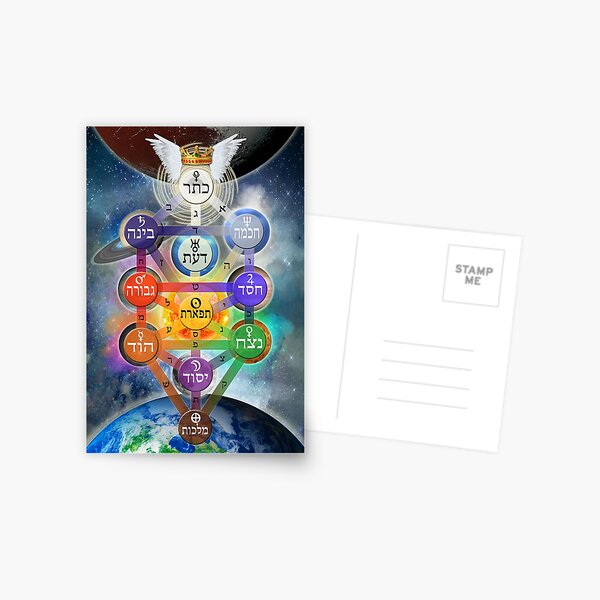 Kabbalistic Tree of Life With Planets Postcard