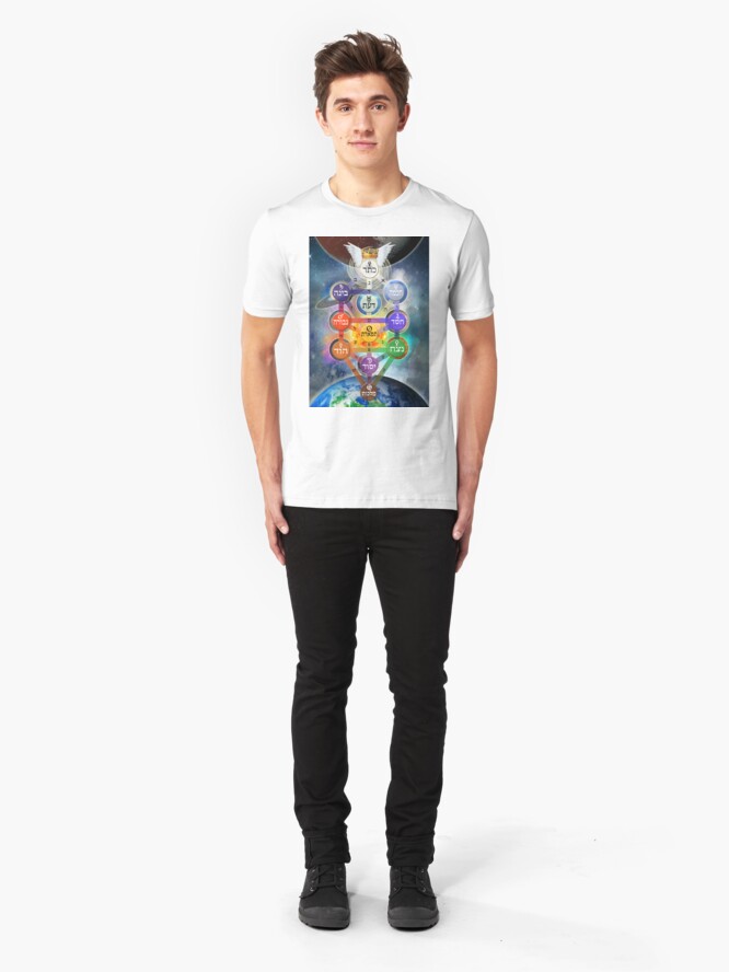 Alternate view of Kablalistic Tree of Life With Planets Slim Fit T-Shirt