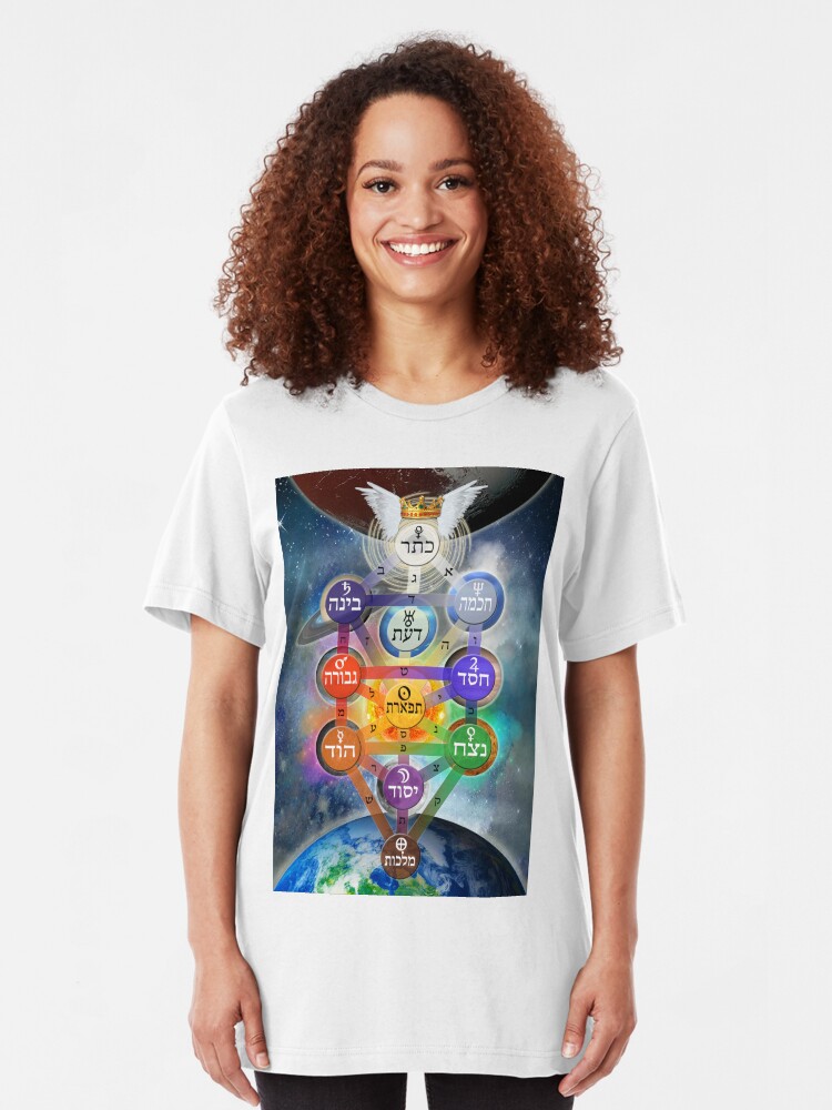 Alternate view of Kablalistic Tree of Life With Planets Slim Fit T-Shirt