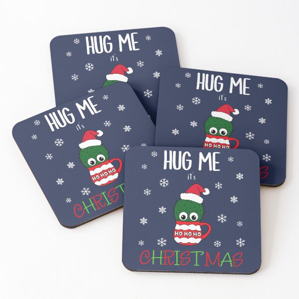 Item preview, Hug Me It's Christmas - Cactus With A Santa Hat In A Christmas Mug designed and sold by DreamCactus.