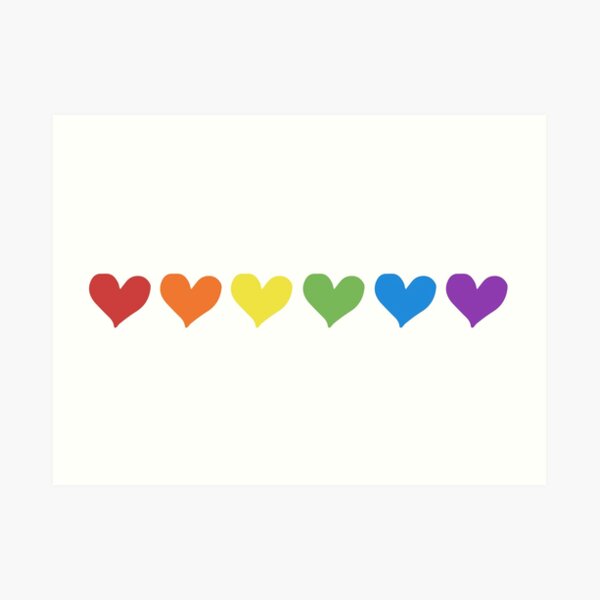 Pride Rainbow Hearts Art Print