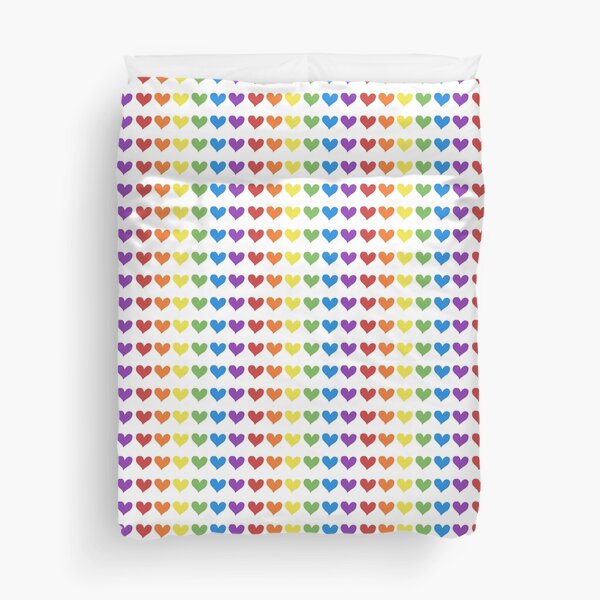 Liebe und Glück. Regenbogenherzen sind für alle! Bettbezug