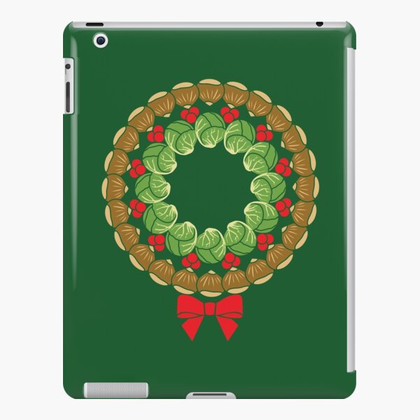 Christmas wreath of Brussels sprouts chestnuts cranberries pattern iPad Snap Case
