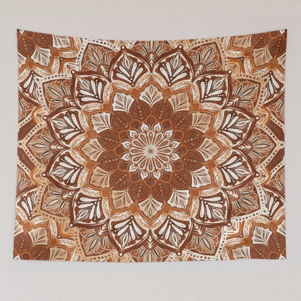 Item preview, Boho Mandala in Monochrome Brown and Cream designed and sold by micklyn.
