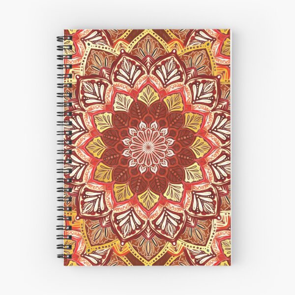 Artikelvorschau, Boho-Mandala in Dunkelrot und Gold entworfen und verkauft von micklyn.