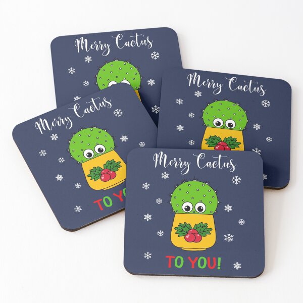 Item preview, Merry Cactus To You - Cute Cactus In Christmas Holly Pot designed and sold by DreamCactus.