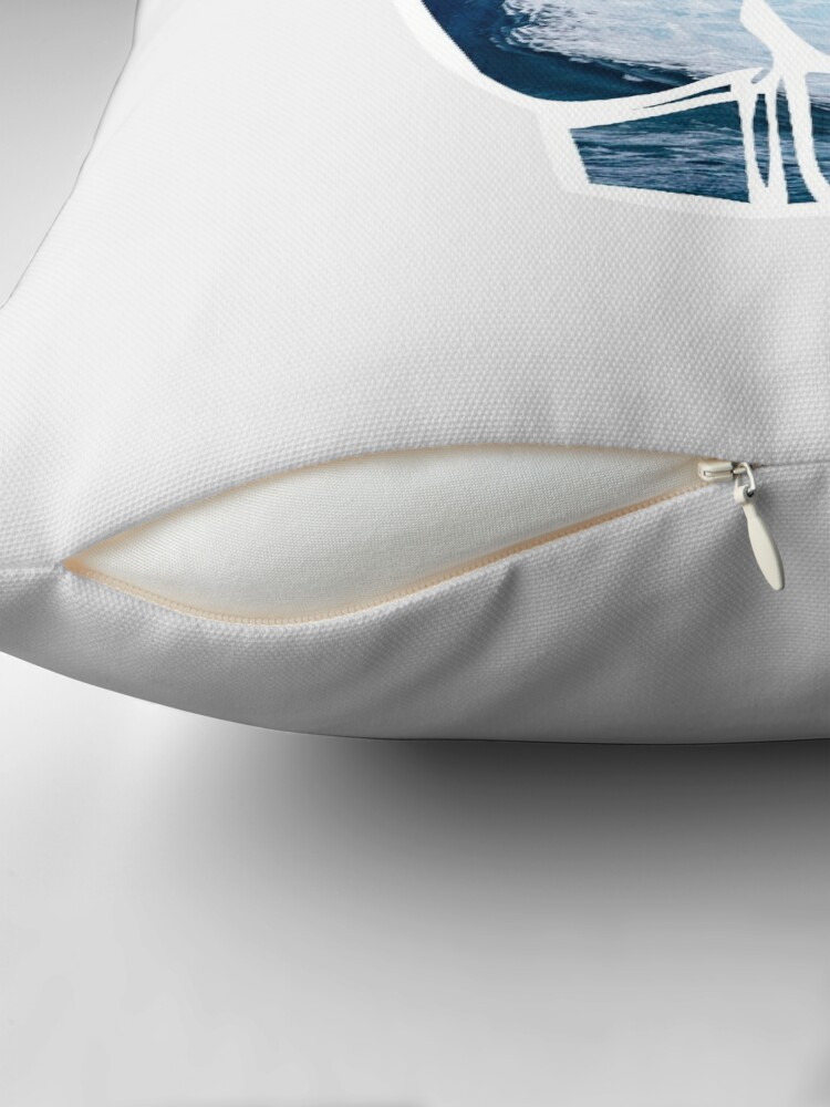Alternate view of Surf Hang Loose - white Throw Pillow