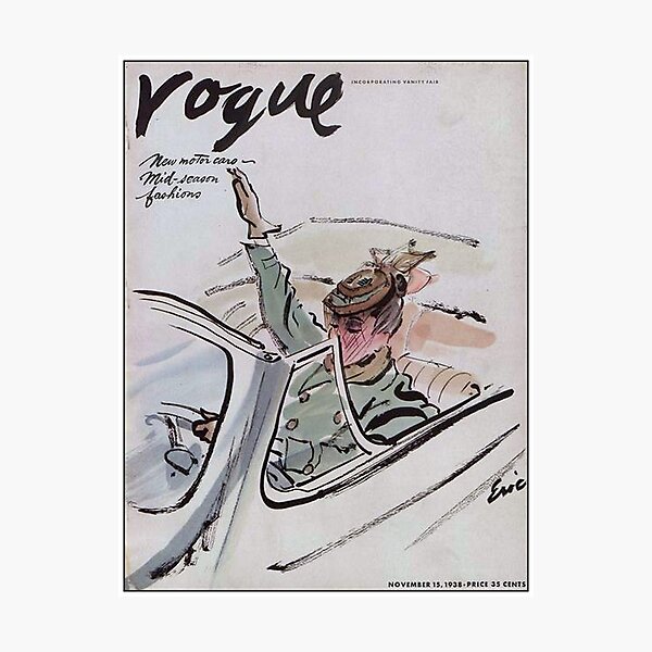 VOGUE : Vintage 1938 Magazine Fashion and Motor Car Advertising Print Photographic Print