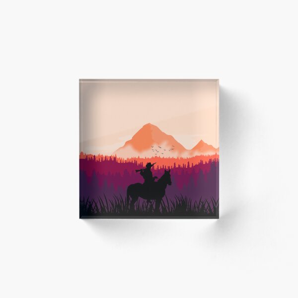 Far west sunset Acrylic Block