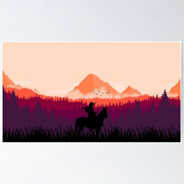 Poster: Pferde Sonnenuntergang