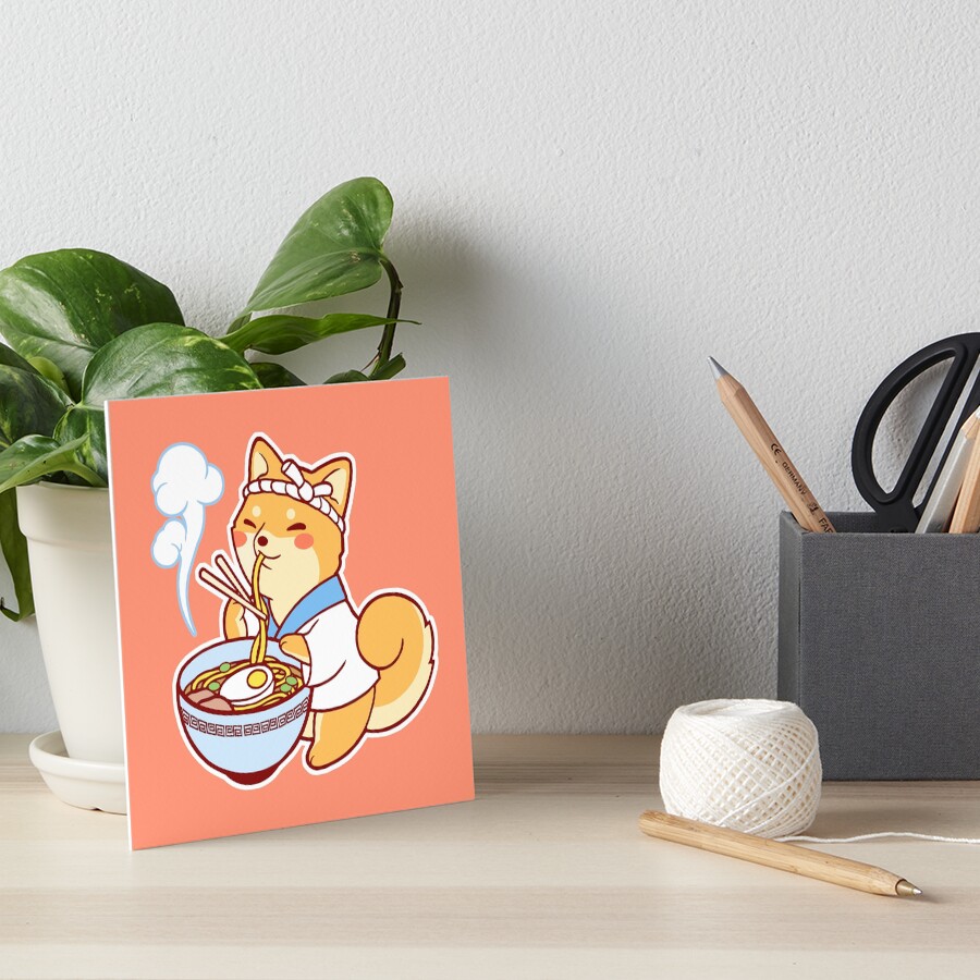 Ramen Shiba Art Board Print