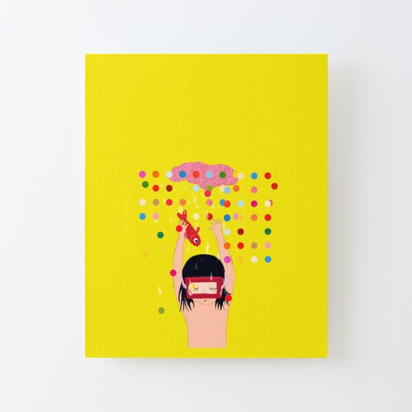 Illustration confetti rêve d'enfant Canvas Mounted Print