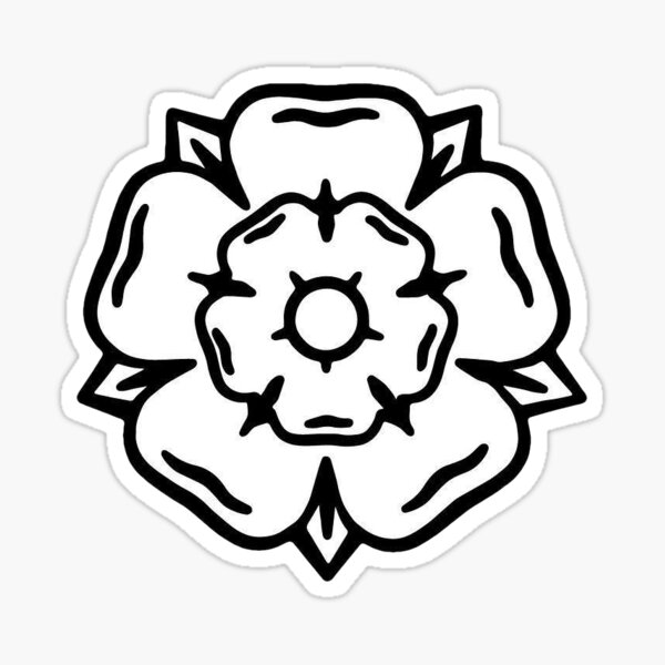 White Rose of York English Heraldry West Yorkshire Rose 15x Vinyl Kiss-Cut Sticker Flakes in 5.5x5.5 Inch Sheet Meltham