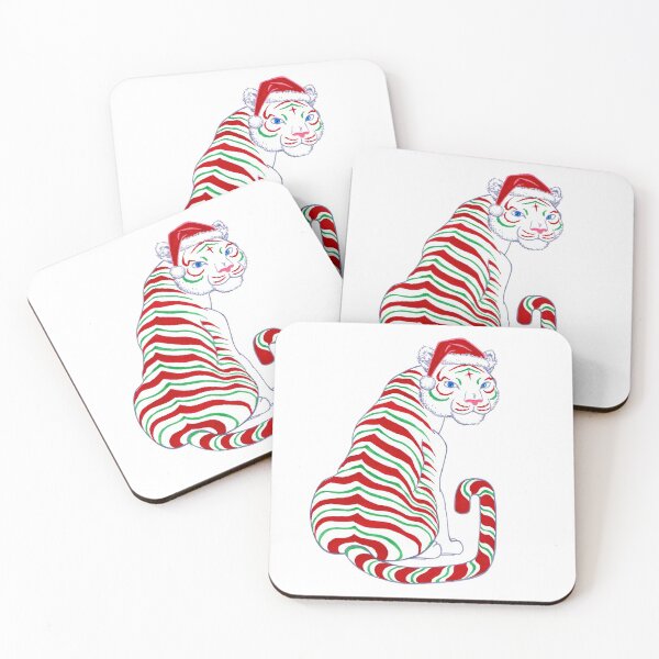 Item preview, Christmas Candy Cane Tiger- Sweet Peppermint Holiday designed and sold by AricHutfles.