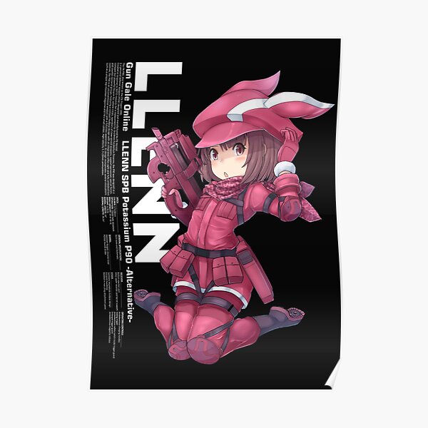 Ggo Llenn Black Background Poster By Kuronekozero Redbubble