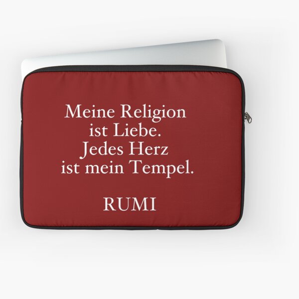 Quote Rumi My religion is love. Every heart is my temple Laptop Sleeve