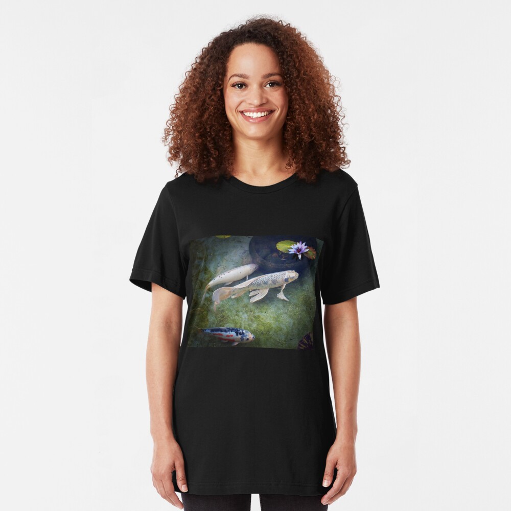 At The Koi Pond... Slim Fit T-Shirt