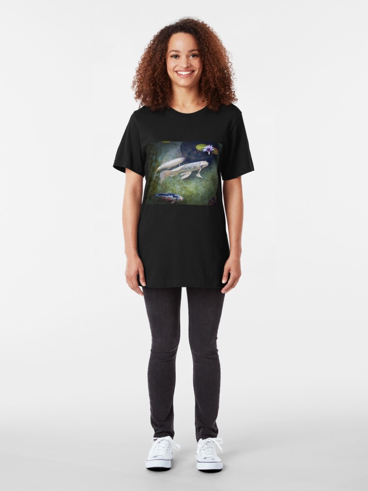 Alternate view of At The Koi Pond... Slim Fit T-Shirt