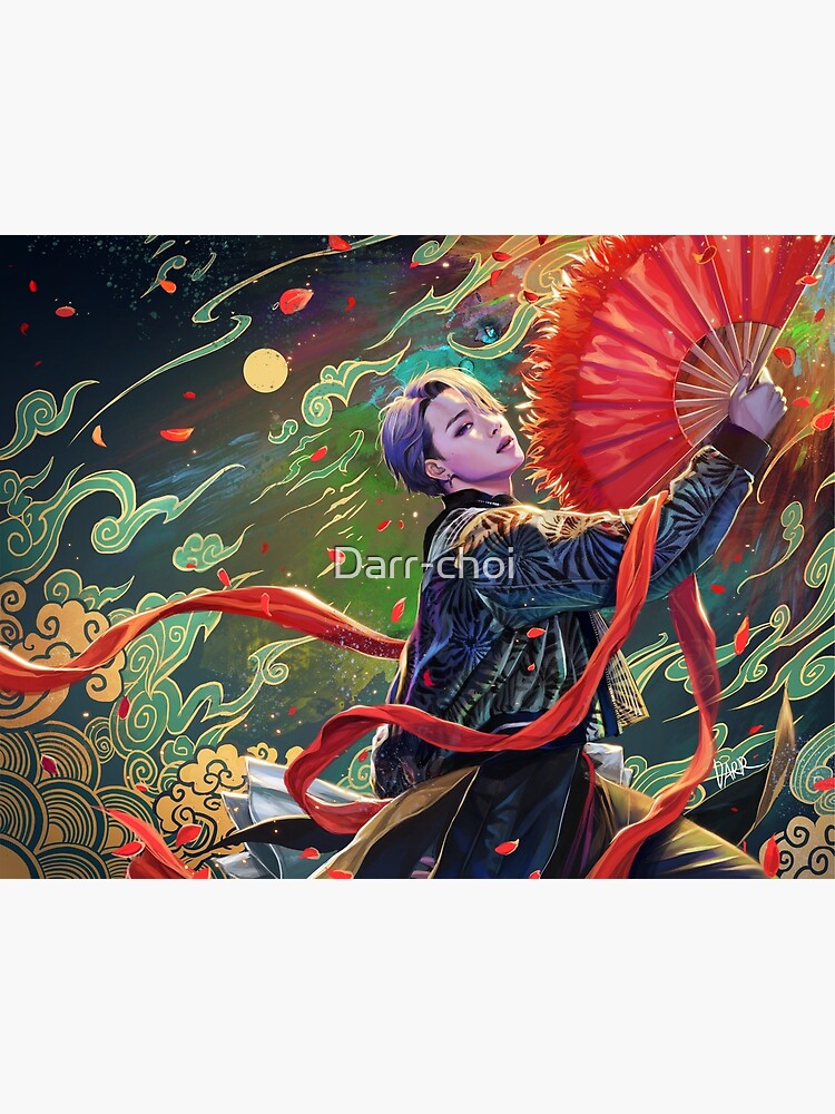 Jimin- red fan by Darr-choi