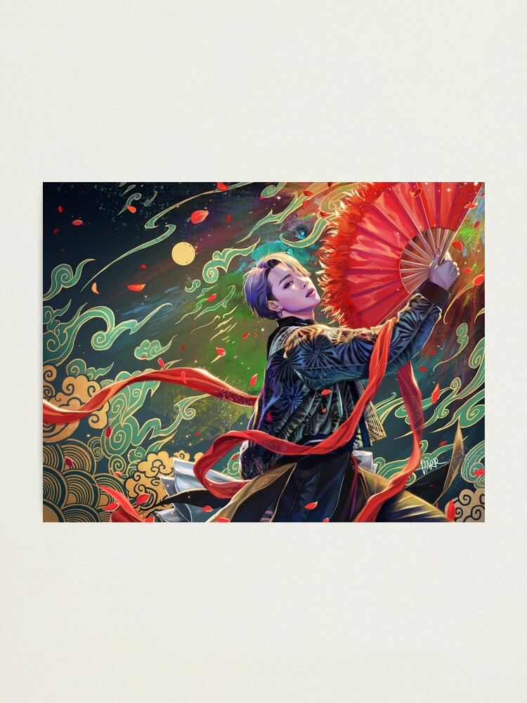 Alternate view of Jimin- red fan Photographic Print