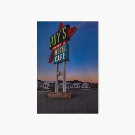 Amboy Roys Cafe Lights On Art Board Print