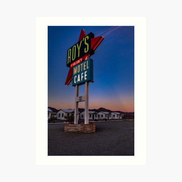 Amboy Roys Cafe Lights On Art Print