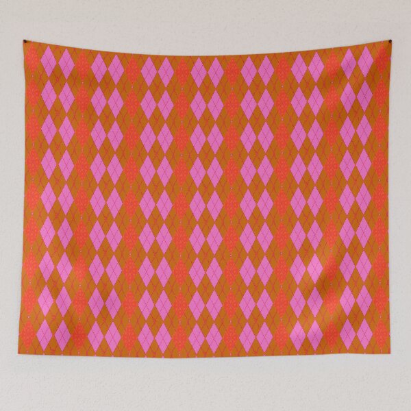 Item preview, Argyle Diamonds Vivid Orange Lavender designed and sold by PageDesigns.
