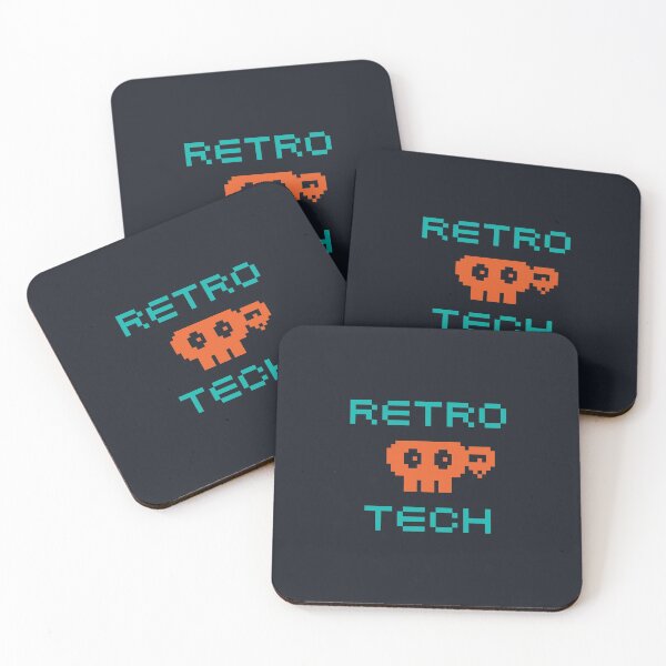Item preview, Retro Tech, Vintage Minimalist Pixel Print by Cappobeano in orange and teal designed and sold by cappobeano.