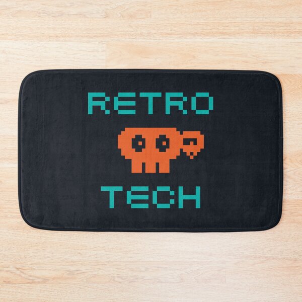 Item preview, Retro Tech, Vintage Minimalist Pixel Print by Cappobeano in orange and teal designed and sold by cappobeano.