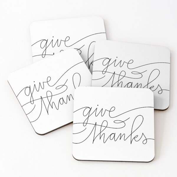 Item preview, Give Thanks - minimalist lettering designed and sold by Kate Holloman Art.