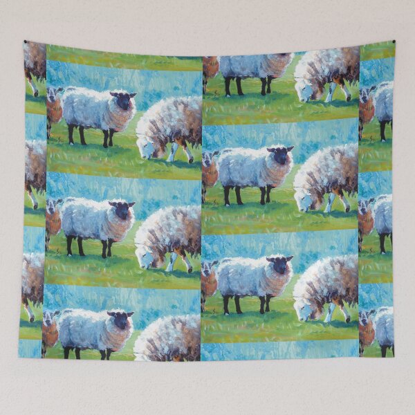 Item preview, Summer Light - Acrylic Painting of Sheep in Sun Light designed and sold by MikeJory.