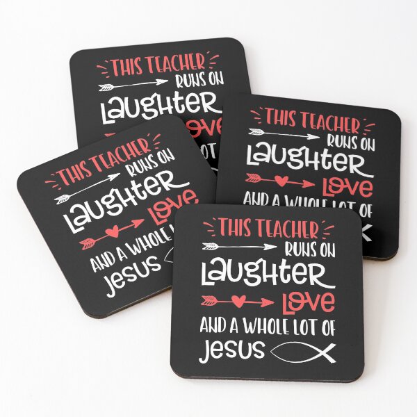 Item preview, Christian Teacher Run Laughter Love Jesus Quote Fish Graphic designed and sold by CreatedByHeidi.