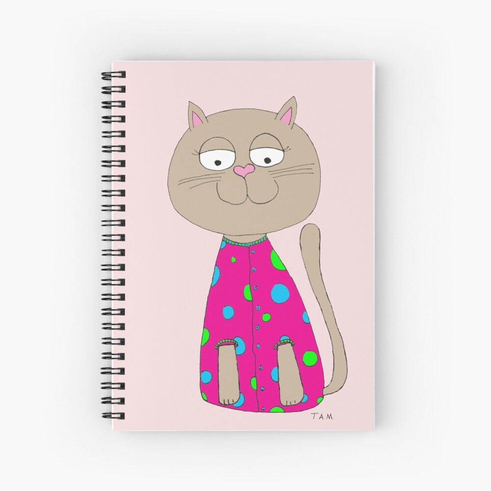 Dj Cat Spiral Notebook by Jayden Bromham - Pixels