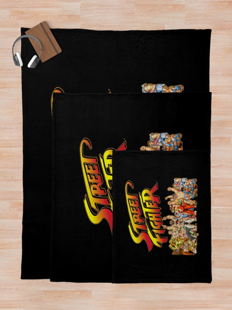 Alternate view of Street Fighter  retro game Throw Blanket