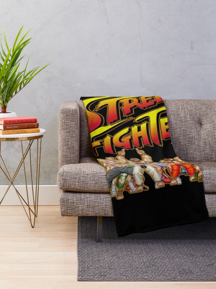 Alternate view of Street Fighter retro game Throw Blanket