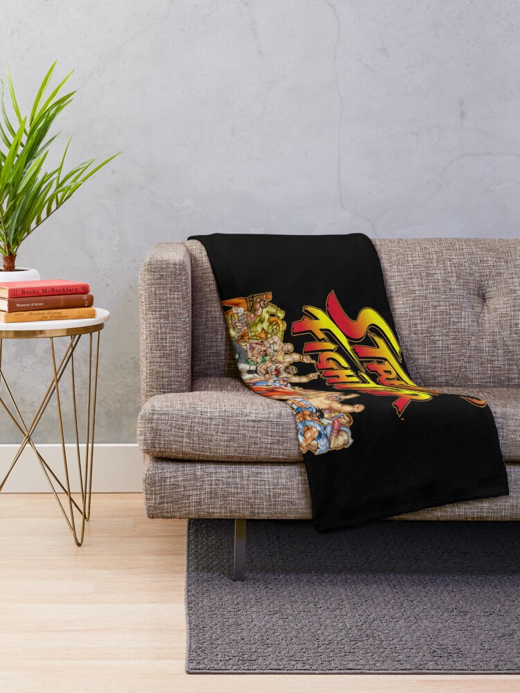Alternate view of Street Fighter retro game Throw Blanket