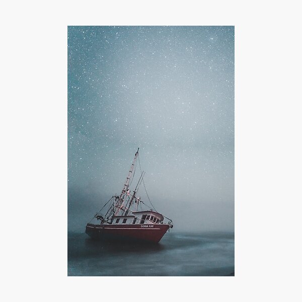 Shipwrecked -- Fishing Boat Washed Ashore Photographic Print